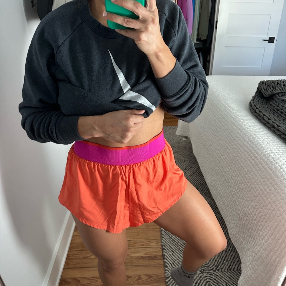 Free People Movement Running Shorts Orange and Pink